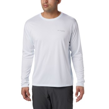 Columbia PFG Zero Rules Long Sleeve, Sudaderas Blancos Para Hombre | 645127-YVN